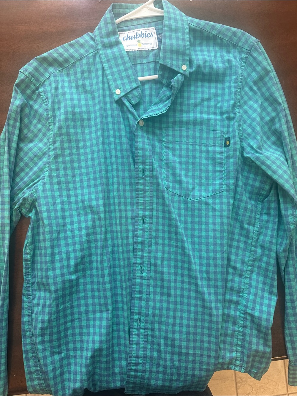chubbies Teal & Blue Gingham Button-Down